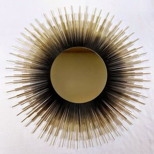 35" Sunburst Mirror Ombre GOLD & BLACK Decorative Wall Mirror